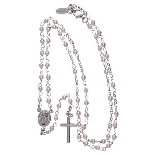 AMEN classic rosary Jubilee with strass pearls in 925 sterling silver 4
