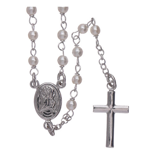 Rosario classico AMEN Giubileo perle strass e argento 925 1