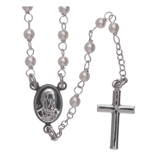 Rosario classico AMEN Giubileo perle strass e argento 925 2