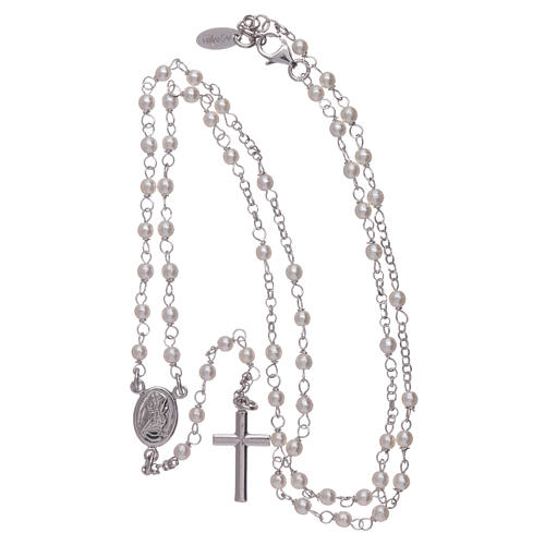 Rosario classico AMEN Giubileo perle strass e argento 925 4