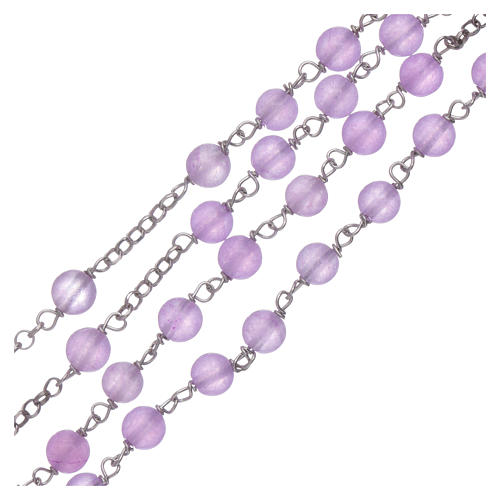 AMEN rosary classic model with lilac jade spheres in 925 sterling silver 3