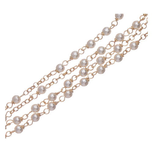 Rosario clásico AMEN Jubileo plata 925 dorado y perlas strass 3