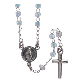 Classic rosary AMEN junior model in 925 sterling silver with crystals