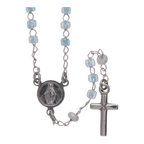Classic rosary AMEN junior model in 925 sterling silver with crystals 1