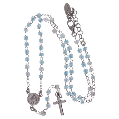 Classic rosary AMEN junior model in 925 sterling silver with crystals 4