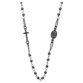 Rosary choker AMEN in 925 sterling silver burnished