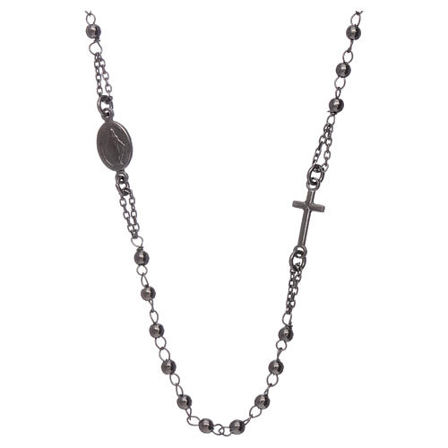 Rosary choker AMEN in 925 sterling silver burnished 1