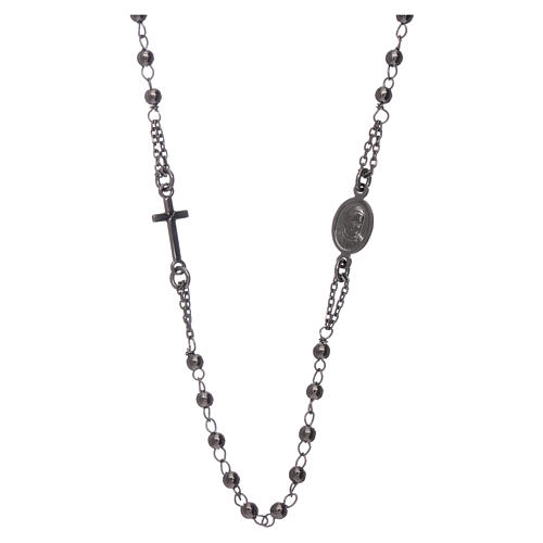 Rosary choker AMEN in 925 sterling silver burnished 2