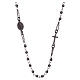 Rosary choker AMEN in 925 sterling silver burnished s1
