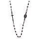 Rosary choker AMEN in 925 sterling silver burnished s2