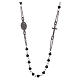 Rosary choker AMEN with crystals in burnished 925 sterling silver s2