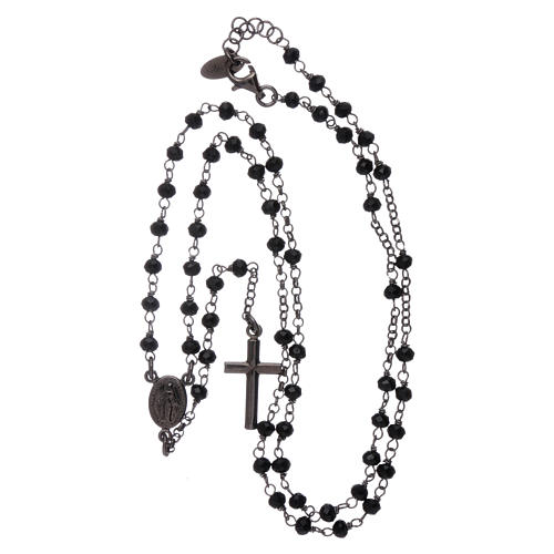 Classic rosary AMEN with crystals in burnished 925 sterling silver 4
