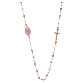 Rosenkranz Kette AMEN rosa Silber 925 Perlen 2.5mm