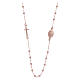 Rosary choker AMEN made in 925 sterling silver rosè with 2,5 mm grains s1