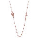 Rosary choker AMEN made in 925 sterling silver rosè with 2,5 mm grains s2