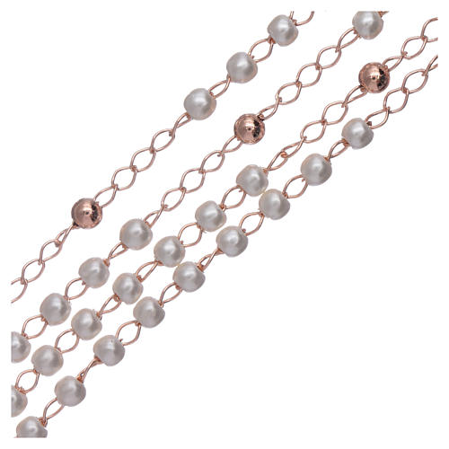 Rosario clásico AMEN perlas y plata 925 rosada 3