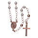 Classic rosary AMEN rosè with pearls in 925 sterling silver s1