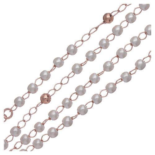 Różaniec AMEN klasyczny ze srebra 925 perły i pave' 3