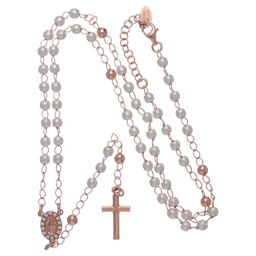 Classic rosary AMEN in 925 sterling silver and micro pave beads 4