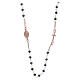 Rosary choker AMEN with crystals in 925 sterling silver finished in rosè s2