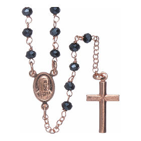 Classic rosary AMEN in 925 sterling silver rosè with crystals
