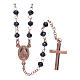 Classic rosary AMEN in 925 sterling silver rosè with crystals s1