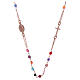 Rosary choker AMEN with 2 mm agate beads in 925 sterling silver rosè s1