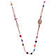 Rosary choker AMEN with 2 mm agate beads in 925 sterling silver rosè s2