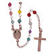 Classic AMEN rosary in 925 sterling silver rosè with agate beads s1