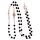 Rosary choker AMEN with 3 mm agate beads in 925 sterling silver finished in rosè s3
