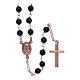Classic AMEN rosary in 925 sterling silver rosè with 3 mm agate beads s2