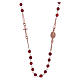 Rosary choker AMEN in 925 sterling silver with agate beads in ruby colour s1