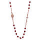 Rosary choker AMEN in 925 sterling silver with agate beads in ruby colour s2