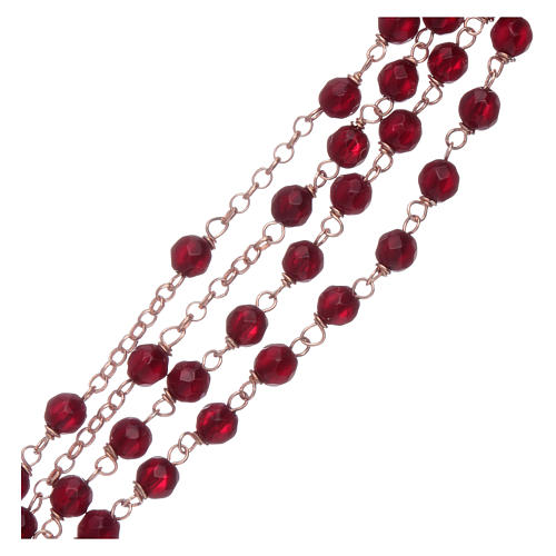 Classic rosary AMEN rosè in 925 sterling silver and 3 mm agate beads 3