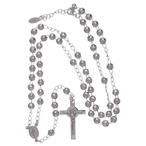 AMEN classic rosary in 925 sterling silver finished in rhodium and 4 mm spheres 4