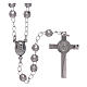 AMEN classic rosary in 925 sterling silver finished in rhodium and 4 mm spheres s2