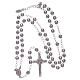 AMEN classic rosary in 925 sterling silver finished in rhodium and 4 mm spheres s4