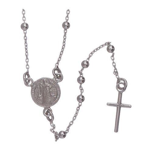 Classic rosary AMEN in 925 sterling silver Saint Benedict 1