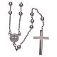 Classic rosary Saint Benedict in 925 sterling silver with 3 mm hematite spheres AMEN s2