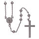 Classic rosary Saint Benedict in 925 sterling silver with 3 mm hematite spheres AMEN s1