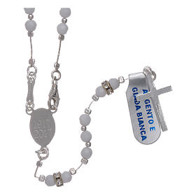 Rosary Our Lady of Fatima's centenary in 925 sterling silver and white jade