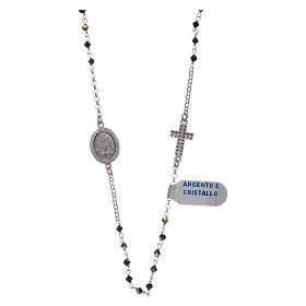 Rosary choker Our Lady of Miracles in 925 sterling silver and zircons
