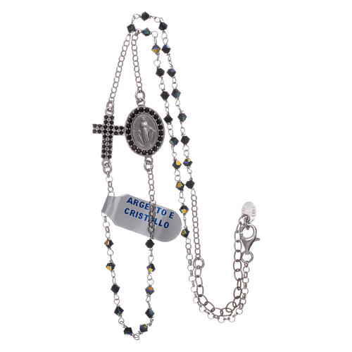 Rosary choker Our Lady of Miracles in 925 sterling silver and zircons 3