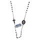 Rosary choker Our Lady of Miracles in 925 sterling silver and zircons s1