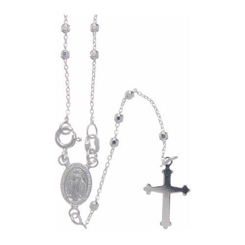 Rosary in 925 sterling silver with 2 mm grains 1