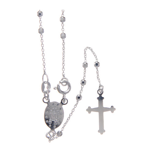 Rosary in 925 sterling silver with 2 mm grains 2
