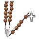 Rosary for men in olive wood with 925 sterling silver cross and adjustable chain s2