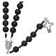 Rosary for men in 925 sterling silver with onyx beads wire and chain structure s1