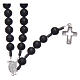 Rosary for men in 925 sterling silver with onyx beads wire and chain structure s2
