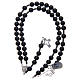 Rosary for men in 925 sterling silver with onyx beads wire and chain structure s4